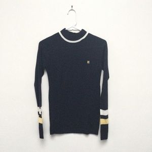 Sweaty Betty colorblock crewneck 100% Merino Wool Apres ski Base layer